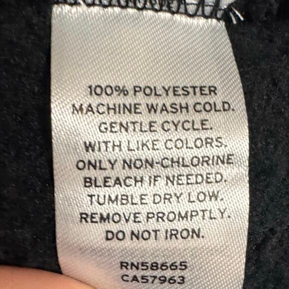 Abound Black Zip Up Sherpa Fleece Jacket Cozy Minimalist Casual Style Teddy L - Picture 3 of 5